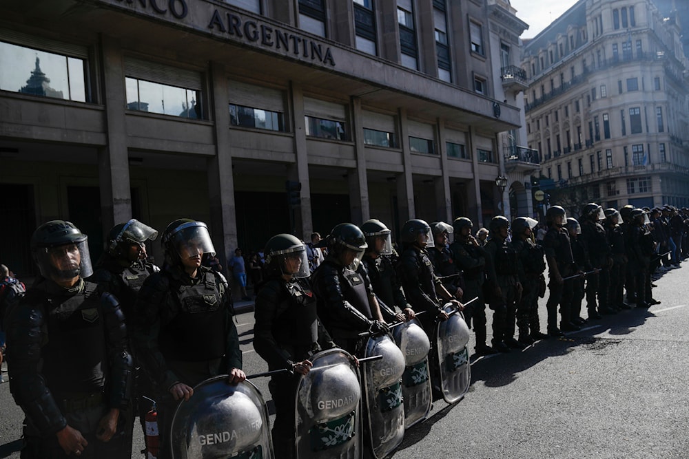Security forces deploy in downtown Buenos Aires, Argentina, Wednesday, Dec. 20, 2023. (AP)