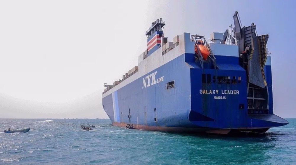 The picture shows a cargo ship, the Galaxy Leader, seized by Yemen’s Armed Forces at a port on the Red Sea on November 22, 2023.