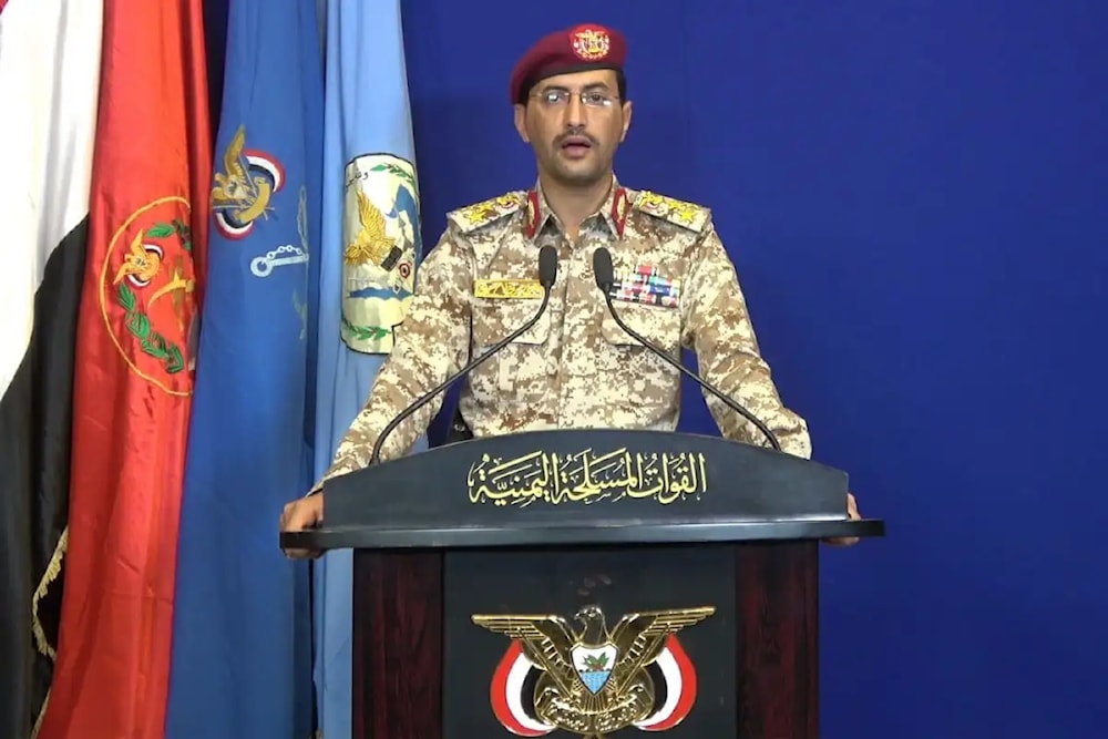 Spokesperson for the Houthi-supported Yemeni army, Brigadier Yahya Saree on 14 September 2019. (AFP)