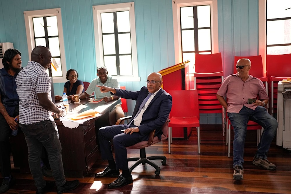 Guyana's Vice President Bharrat Jagdeo at the Progressive People's Party headquarters in Georgetown, Guyana, Thursday, April 20, 2023 (AP)