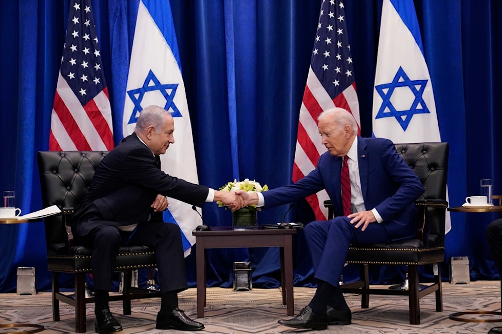 President Joe Biden meets with Occupation Prime Minister Benjamin Netanyahu in New York, Wednesday, Sept. 20, 2023 (AP)