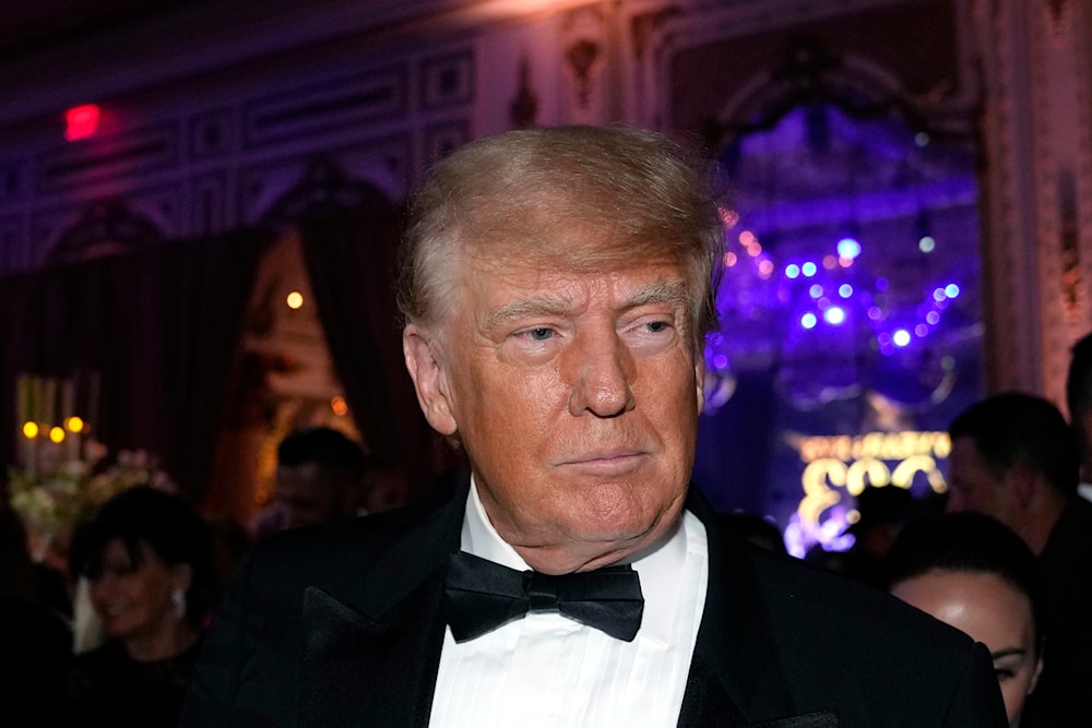 Former President Donald Trump arrives for a New Years Eve party at Mar-a-Lago, in Palm Beach, Fla., Saturday, Dec. 31, 2022. (AP)