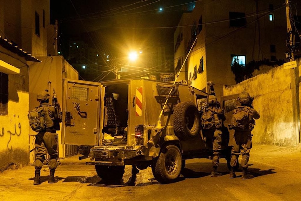 Israeli occupation forces seen raiding different areas in the West Bank on October 30, 2023. (Social Media)