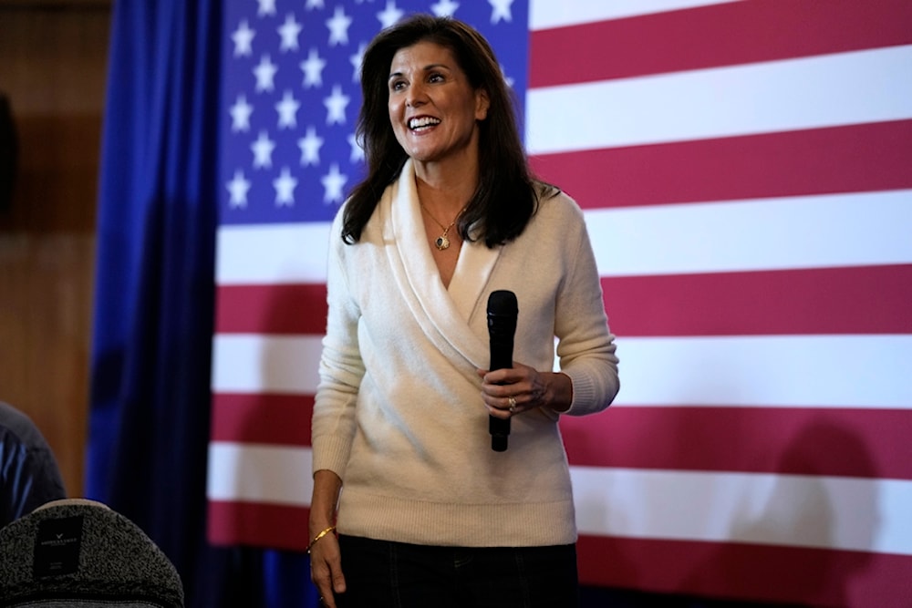 Republican presidential candidate Nikki Haley arrives at a town hall, Friday, Dec. 29, 2023, in Dubuque, Iowa. (AP Photo/Charlie Neibergall, File)