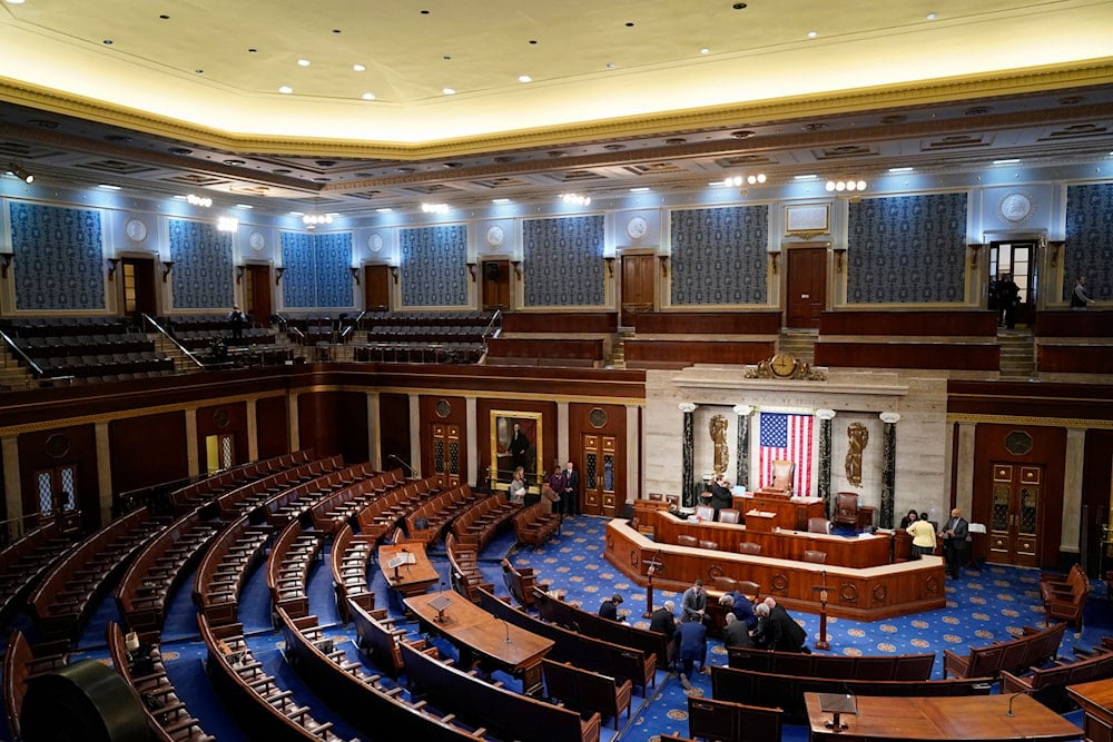 Members of Congress prayer in the House chamber before the House meets for the fourth day to elect a speaker and convene the 118th Congress in Washington, Friday, Jan. 6, 2023. (AP)