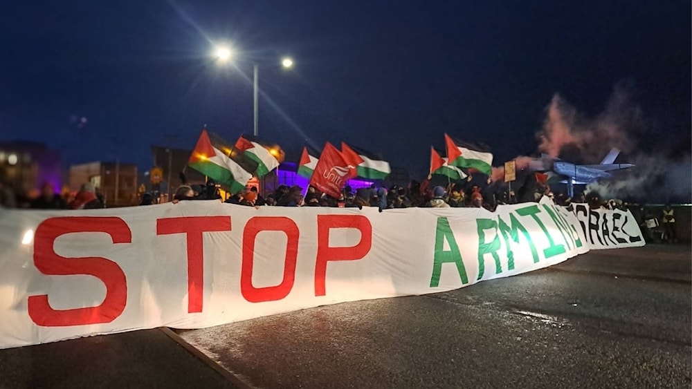 Protesters shut down UK arms factories producing Israeli fighter jet p