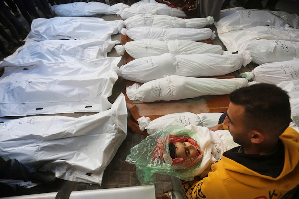 Palestinians mourn relatives killed in the Israeli bombardment on Rafah, Gaza Strip, Thursday, Dec. 7, 2023. (AP)