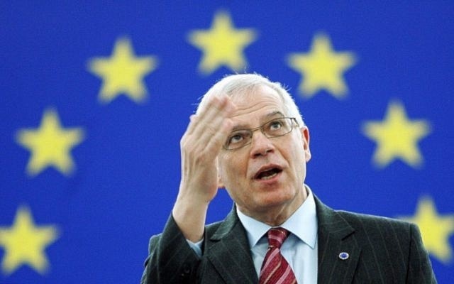 European Parliament President Josep Borrell gives a farewell speech at the European Parliament in Strasbourg. (AFP)