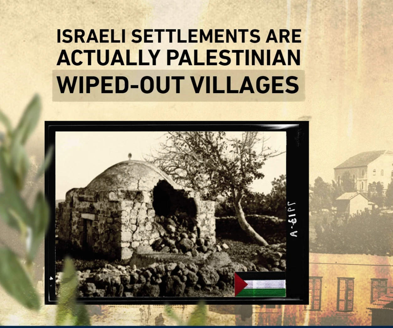Israeli settlements are actually Palestinian wiped-out villages