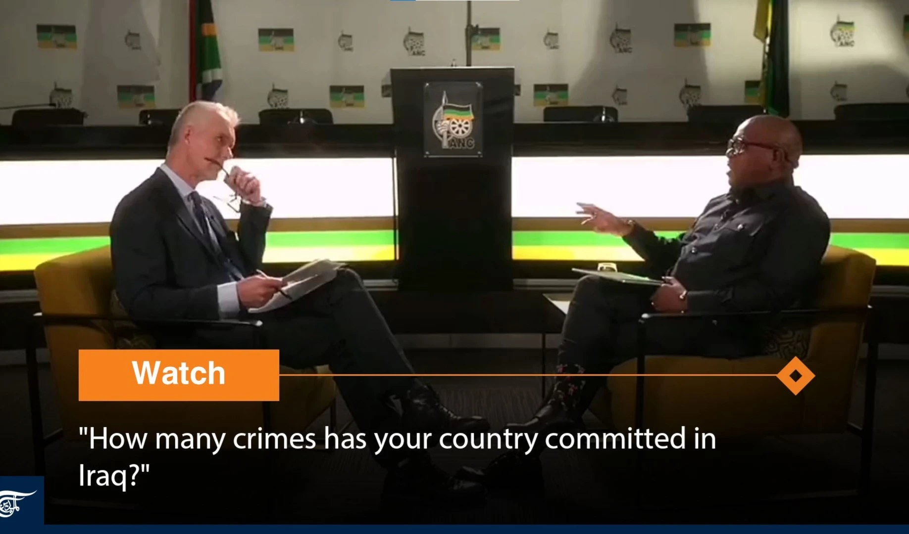 "How many crimes has your country committed in Iraq?" "How many crimes has your country committed in Iraq?"