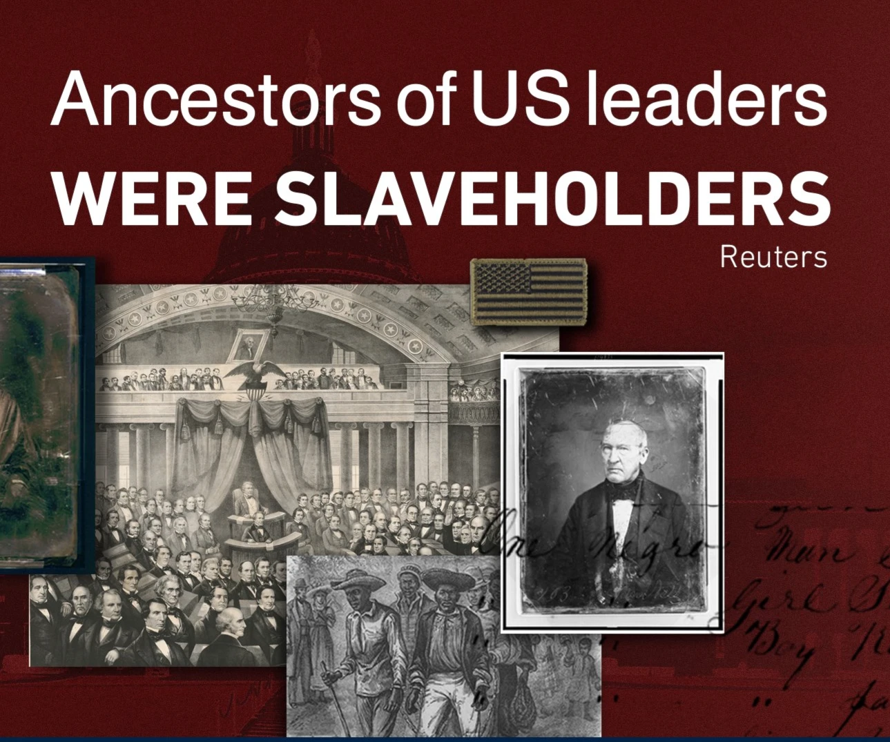 Ancestors of US leaders were slaveholders