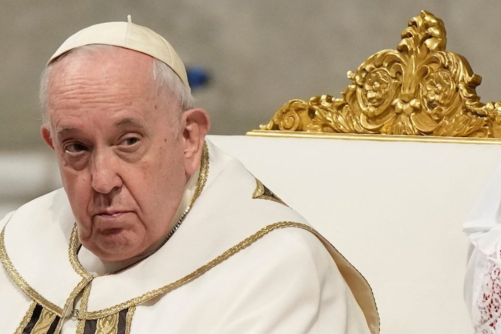 Pope Francis presides over an Epiphany mass in St. Peter's Basilica, at the Vatican, on January 6, 2023. (AP)