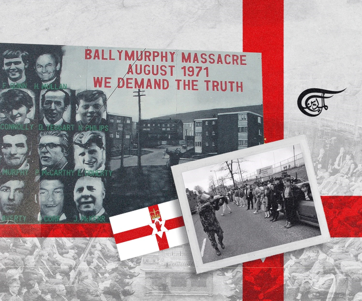 In order to prevent further political collateral damage, the Republicans, police, local militias and loyalist counter-insurgency paramilitaries all received a 'get out of jail card'. (Al Mayadeen English; Illustrated by Mahdi Rtail)