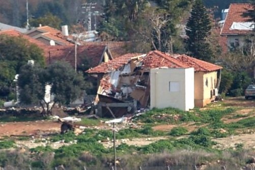 An image showing the damage cause by the Lebanese Resistance's guided missiles in the occupied 'Metula' settlement in the Israeli-occupied territories on December 31, 2023. (social media)