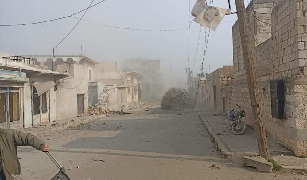 An image emerging on social media from Nubl and Zahra, Aleppo, Syria, in the vicinity of the location targeted by the terror group HTS on January 1, 2024. (Social media)
