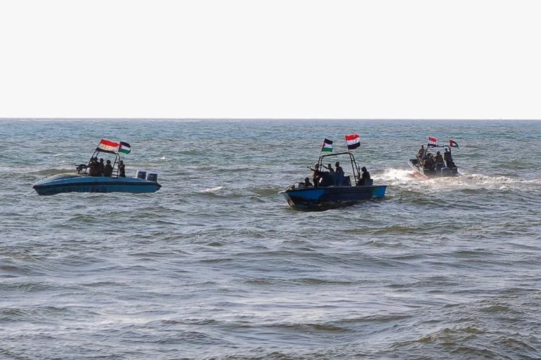 Members of the Yemen Coast Guard patrol the Red Sea (AFP)