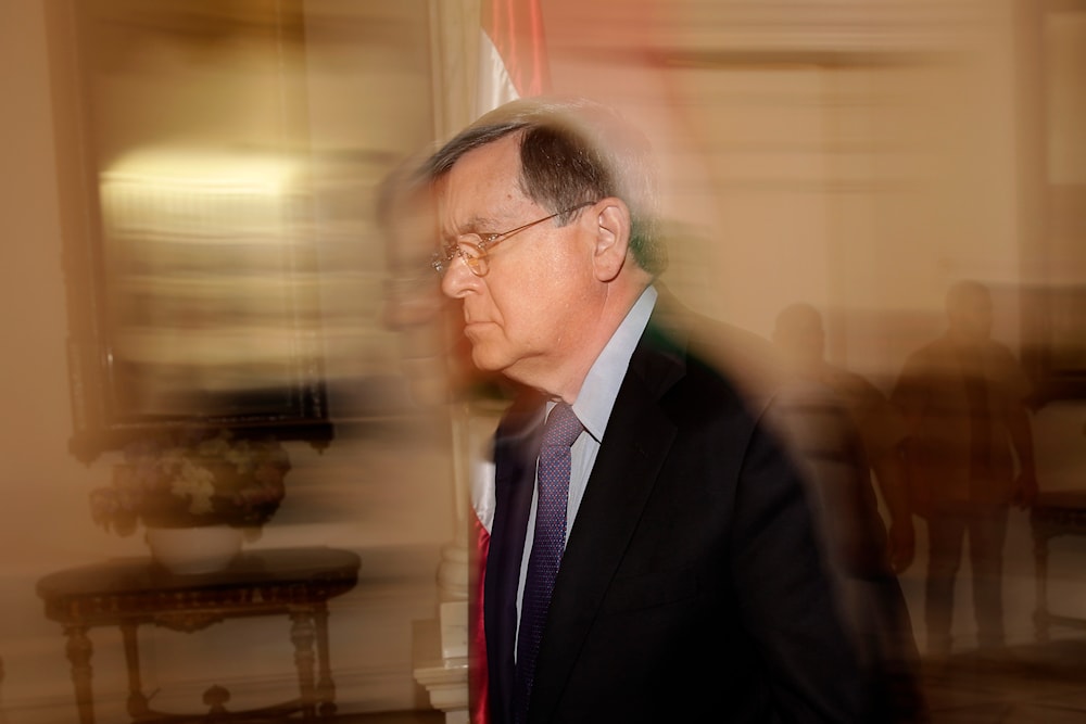 US Deputy Assistant Secretary of State David Satterfield at the Lebanese foreign ministry in Beirut, Lebanon, Tuesday, May 28, 2019. (AP)