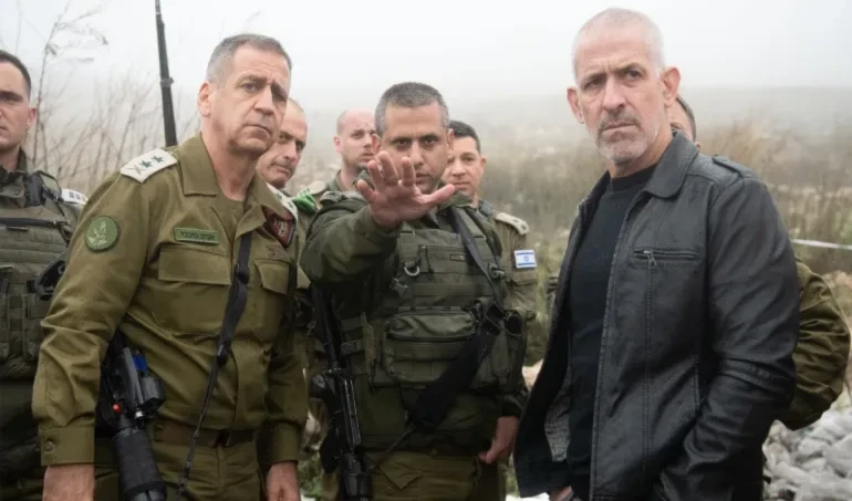 Israeli occupation Chief of Staff Aviv Kochavi and Shin Bet Chief Ronen Bar visit to the scene after a Resistance operation in an undated image, occupied Palestine. (IOF media)