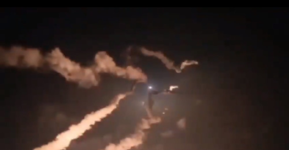 Circulating scenes of missiles being launched from Iran towards northern Iraq (Social Media/ X)