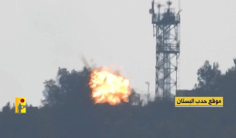 Screengrab from the Islamic Resistance's video of an operation against the Israeli Hadab al-Bustan military site (undated)