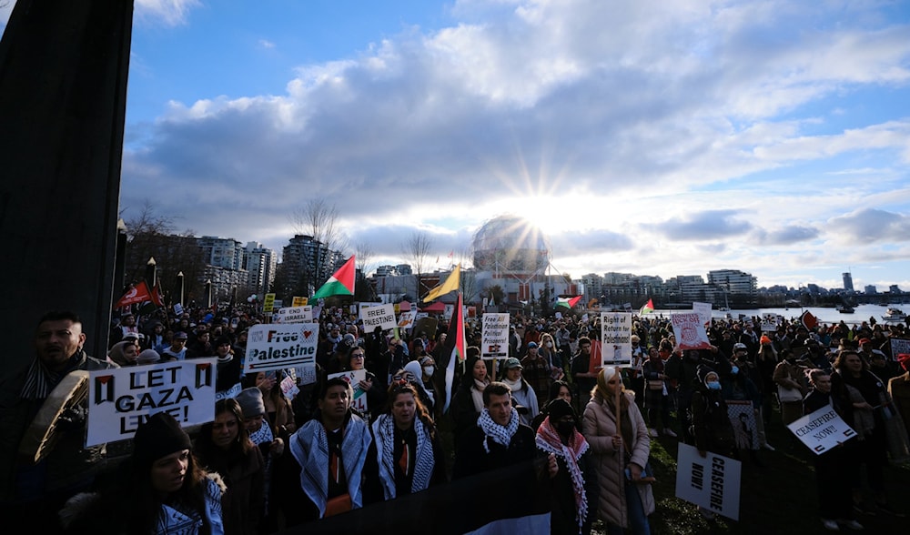 The Canada Palestine Association and pro-Palestine supports rally in Vancouver, Canada on January 6, 2024. (Canada Palestine Association)