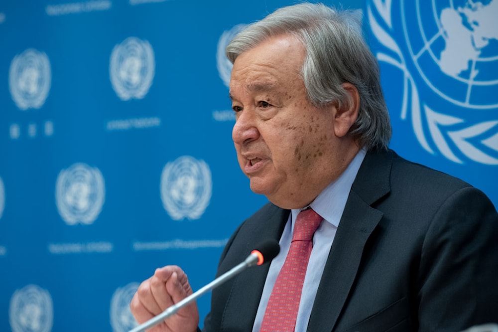 UN Secretary-General Antonio Guterres speaking at press conference on the 77th session of UN General Assembly in 2022. (United Nations)