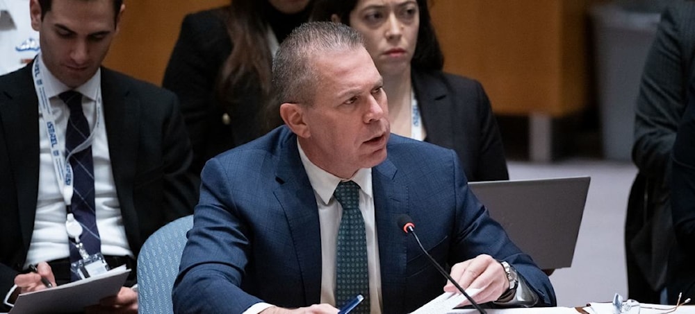 Ambassador Gilad Erdan of Israel addresses the UN Security Council meeting on the situation in the Middle East on December, 2023 (UN)