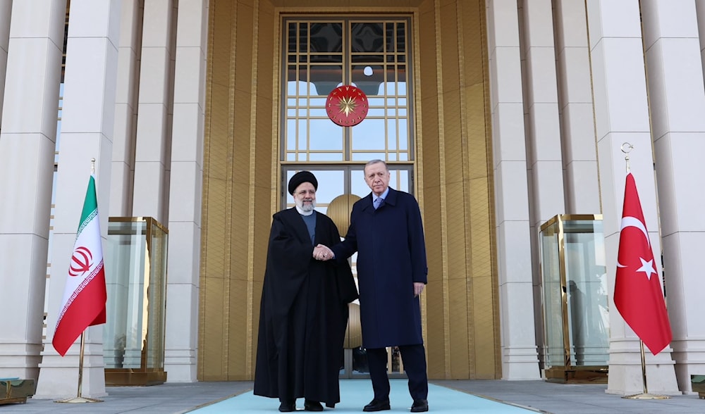 President Ebrahim Raisi of Iran and President Recep Tayyip Erdogan of Turkey at the Presidential Complex, Ankara, January 24 2024  (AP)