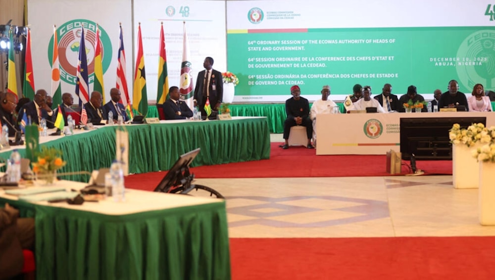 Attendees at the 64th Economic Community of West African States (ECOWAS) session in Abuja on December 10, 2023. (AFP)