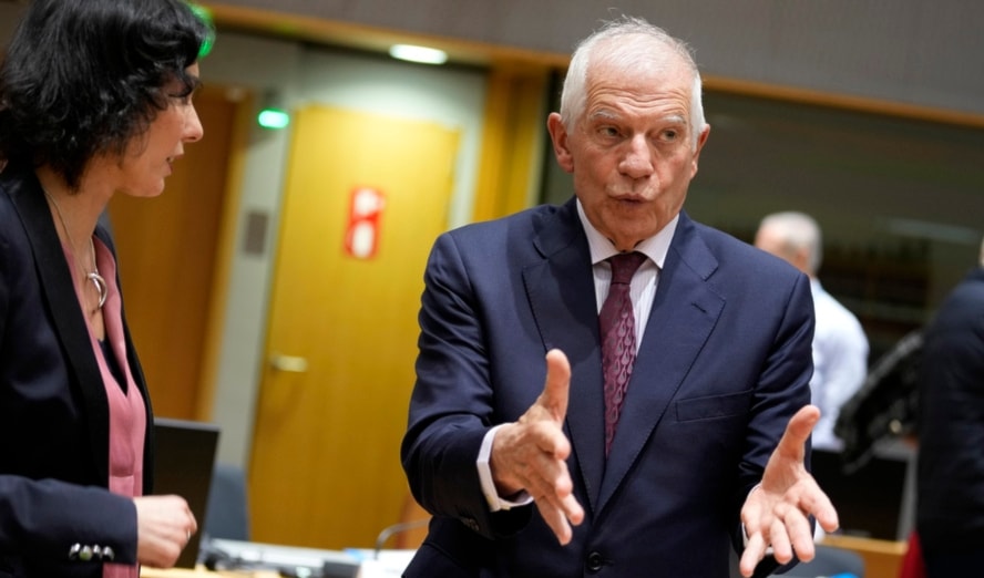 European Union foreign policy chief Josep Borrel during a meeting of EU foreign ministers at the European Council building in Brussels, Monday, Jan. 22, 2024 (AP)