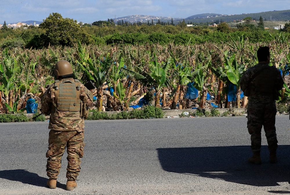 Lebanese soldiers deploy near Qalili village, Lebanon, Thursday, April 6, 2023 (AP Photo/Mohammed Zaatari)