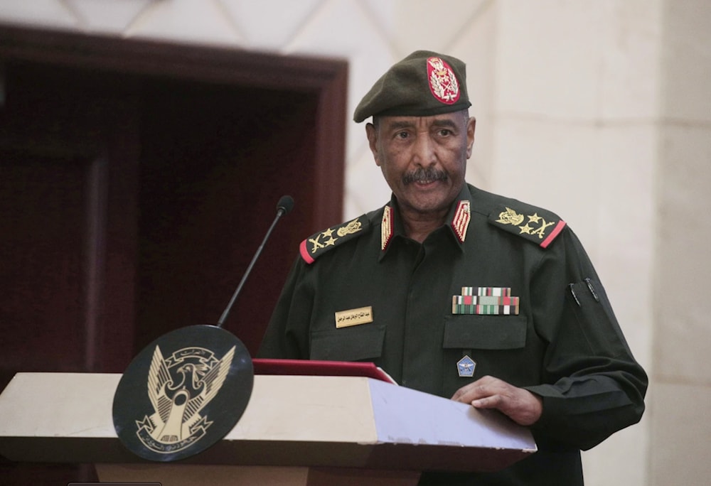 Sudan’s Army Chief Gen. Abdel-Fattah Burhan speaks in Khartoum, Sudan, Dec. 22, 2023. (AP) 