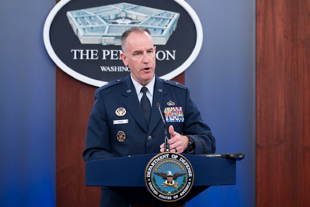 Pentagon Press Secretary Brig. Gen. Pat Ryder speaks during a press briefing at the Pentagon on Thursday, Oct. 5, 2023 in Washington (AP Photo/Kevin Wolf)