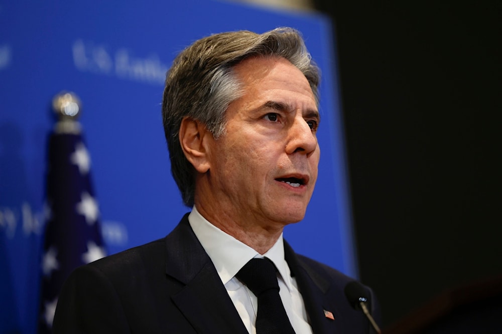 US Secretary of State Antony Blinken answers questions during a press conference in 