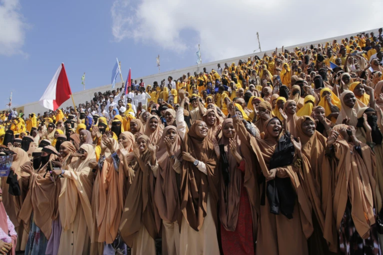 Thousands of people attend a protest rally in Mogadishu, Somalia, Wednesday Jan.3, 2024, after being angry with an agreement signed between Ethiopia and the breakaway region of Somaliland to give landlocked Ethiopia access to its shoreline.(AP)