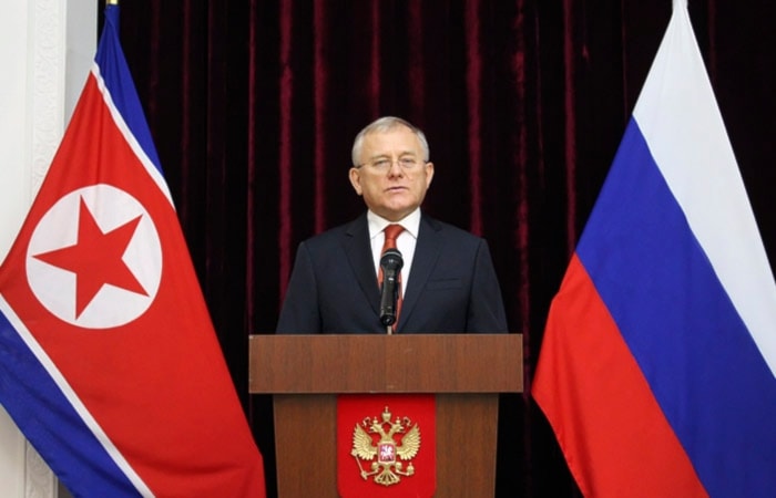 Russian Ambassador to the DPRK Alexander Matsegora in February 2021 (Press-office of the Embassy of Russia to DPRK)