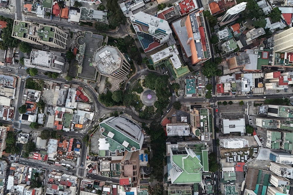 An aerial view of La Castellana square in Caracas, Venezuela, is pictured Sunday, Jan. 7, 2024. (AP Photo/Matias Delacroix)