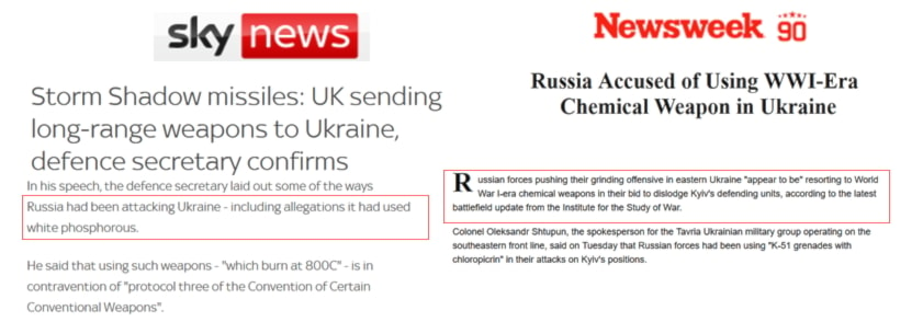 Aggressive information campaign by Western countries accusing Russia of using chemical weapons in Ukraine