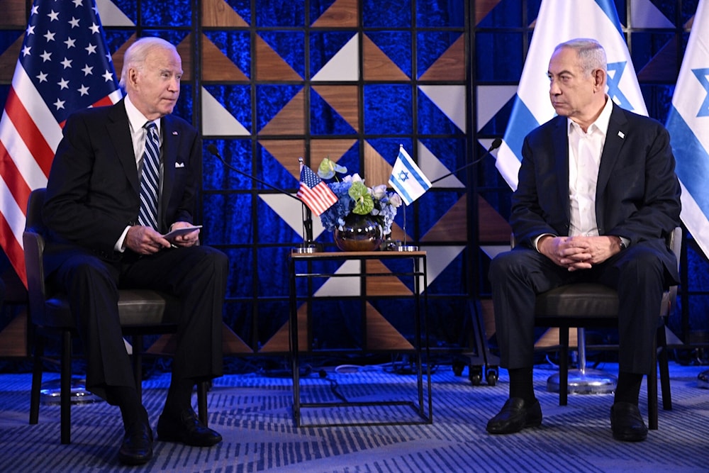 US President Joe Biden meets with Israeli Prime Minister Benjamin Netanyahu on October 18, 2023 (AFP)