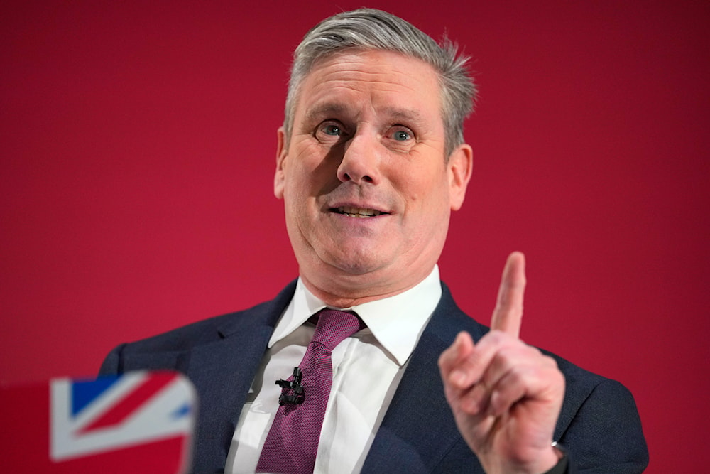 Keir Starmer, Leader of Britain's opposition Labour Party delivers a speech at a business conference in London, Thursday, Feb. 1, 2024.(AP)