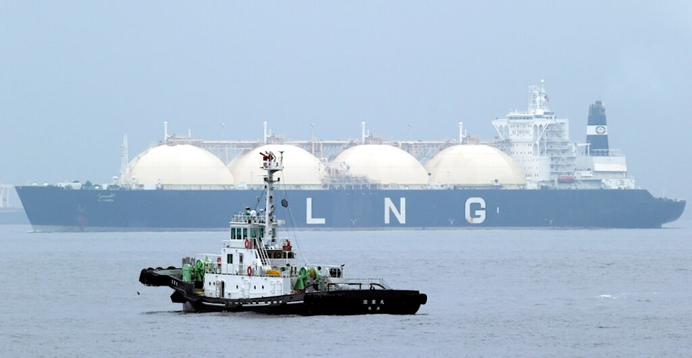 In this April 21, 2014 file photo, Liberian LNG, or Liquefied Natural Gas, tanker Al Hamra arrives at a port in Yokohama, southwest of Tokyo. (AP)