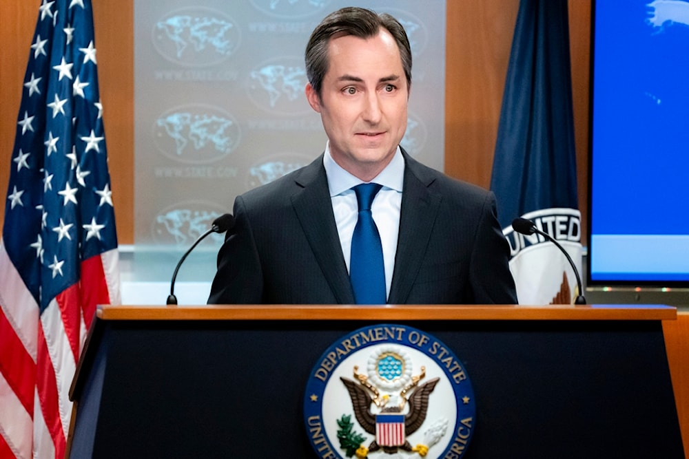 State Department spokesperson Matthew Miller answers questions during a news briefing at the State Department on Tuesday, July 18, 2023, Washington. (AP)