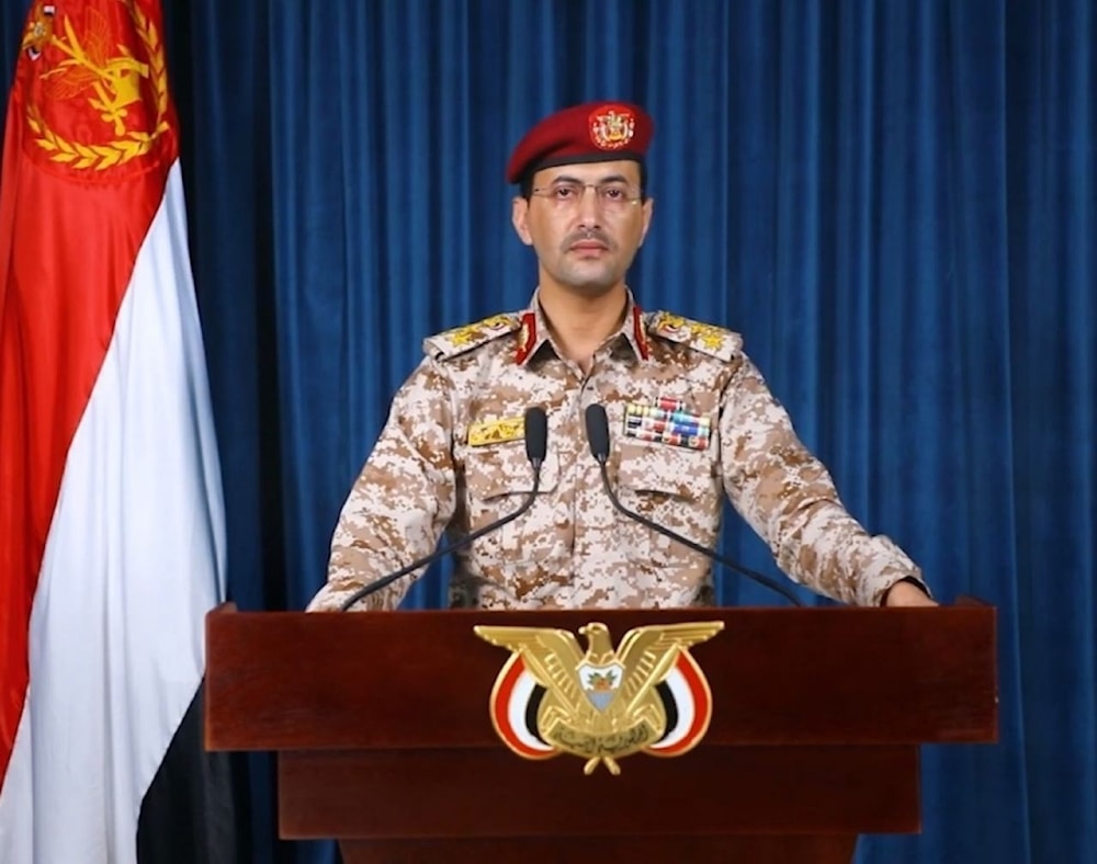 Yemeni Armed Forces spokesman, Yahya Saree, giving a statement(Yemeni Military Media)