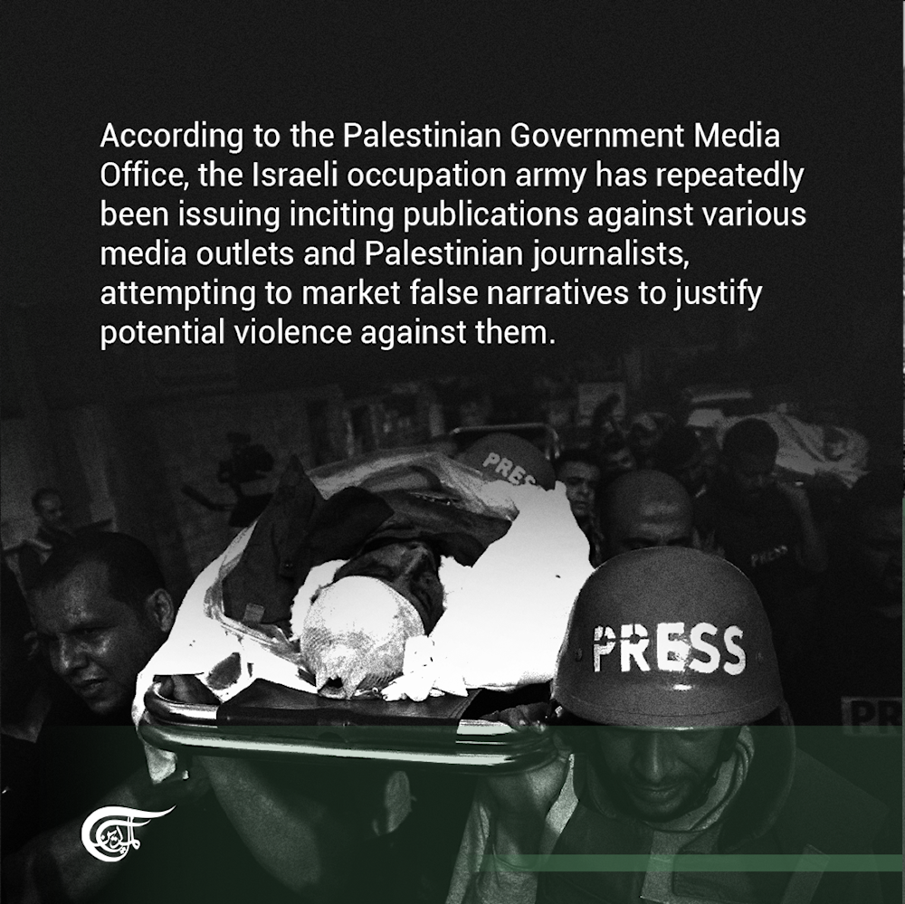Israeli occupation forces inciting violence against Palestinian journalists to justify their crimes