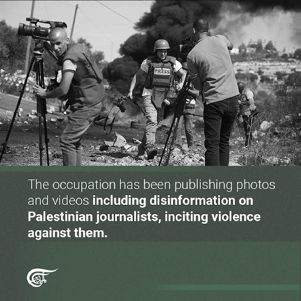 Israeli occupation forces inciting violence against Palestinian journalists to justify their crimes