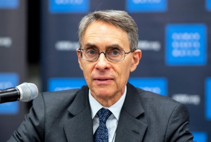 Kenneth Roth, speaking at a conference at the United Nations headquarters in New York on January 14, 2020. (AFP)