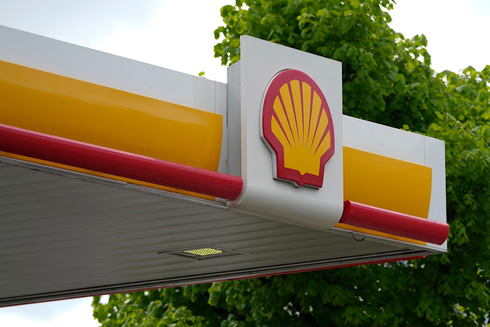 A view of the Shell oil company logo above a Shell fuel station in London, Thursday, May 5, 2022. (AP)