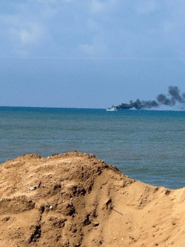 Israeli settlers frenzy over Navy boat burning off coast of 'Nahariya'