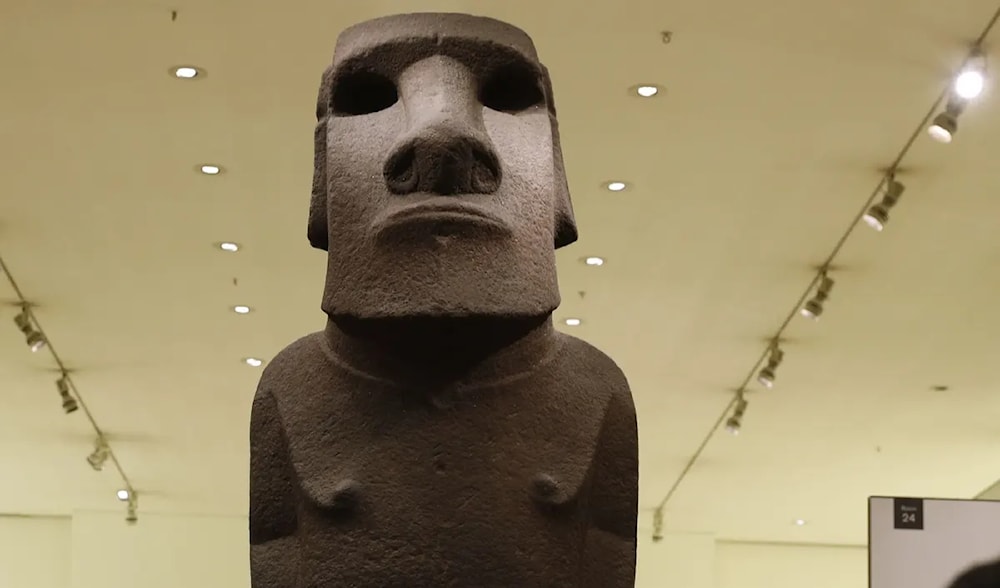 The moai known as Hoa Hakananai'a in the British Museum. (AFP)