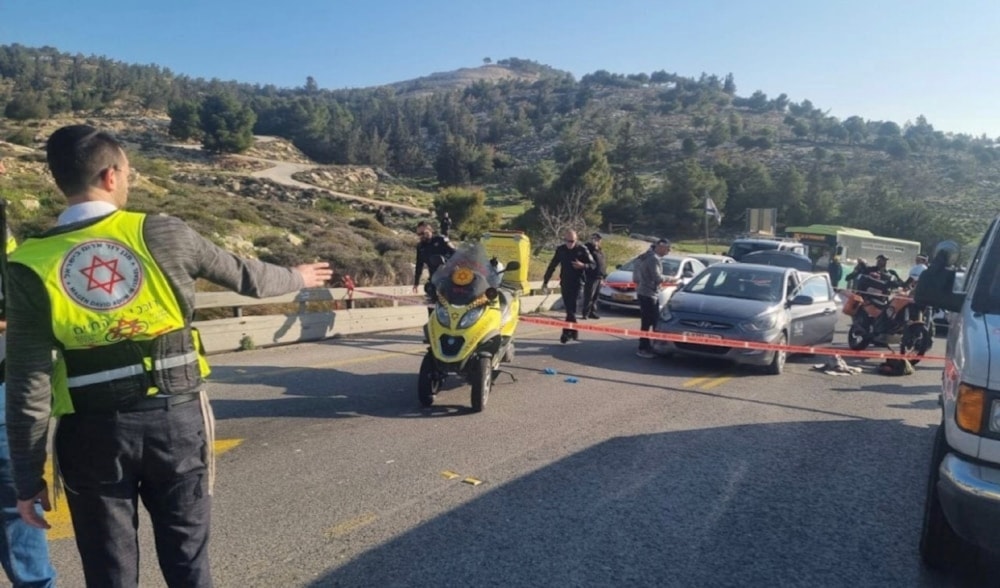 Israeli occupation police seen at the scene of the operation (Twitter)